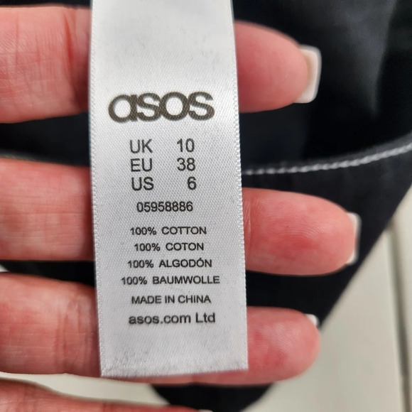 ASOS Black Lace Up Goth Steampunk Mini Skirt Side Zip  Size US 6 NEW - Picture 6 of 12